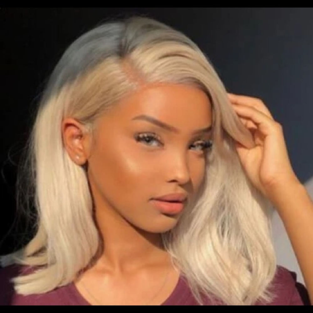 Ash human hair wig